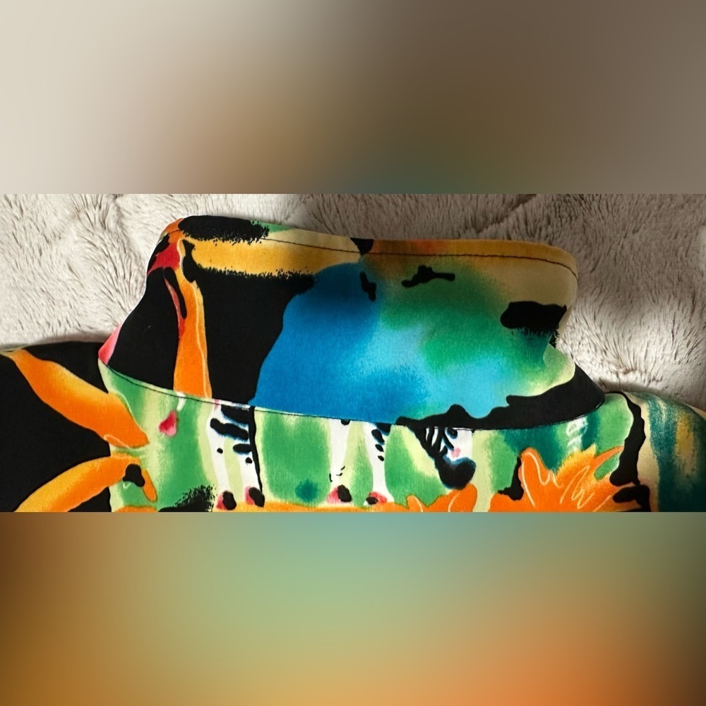 Vintage Erin London Tropical Safari Colorful Lightweight Jacket - Picture 9 of 14